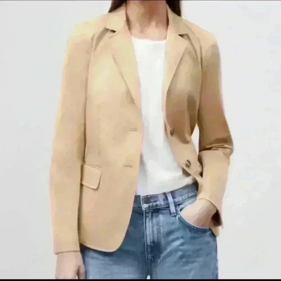 Lafayette 148 New York Thatcher Blazer In Skylight Cotton Size 10 #129 - Picture 1 of 11